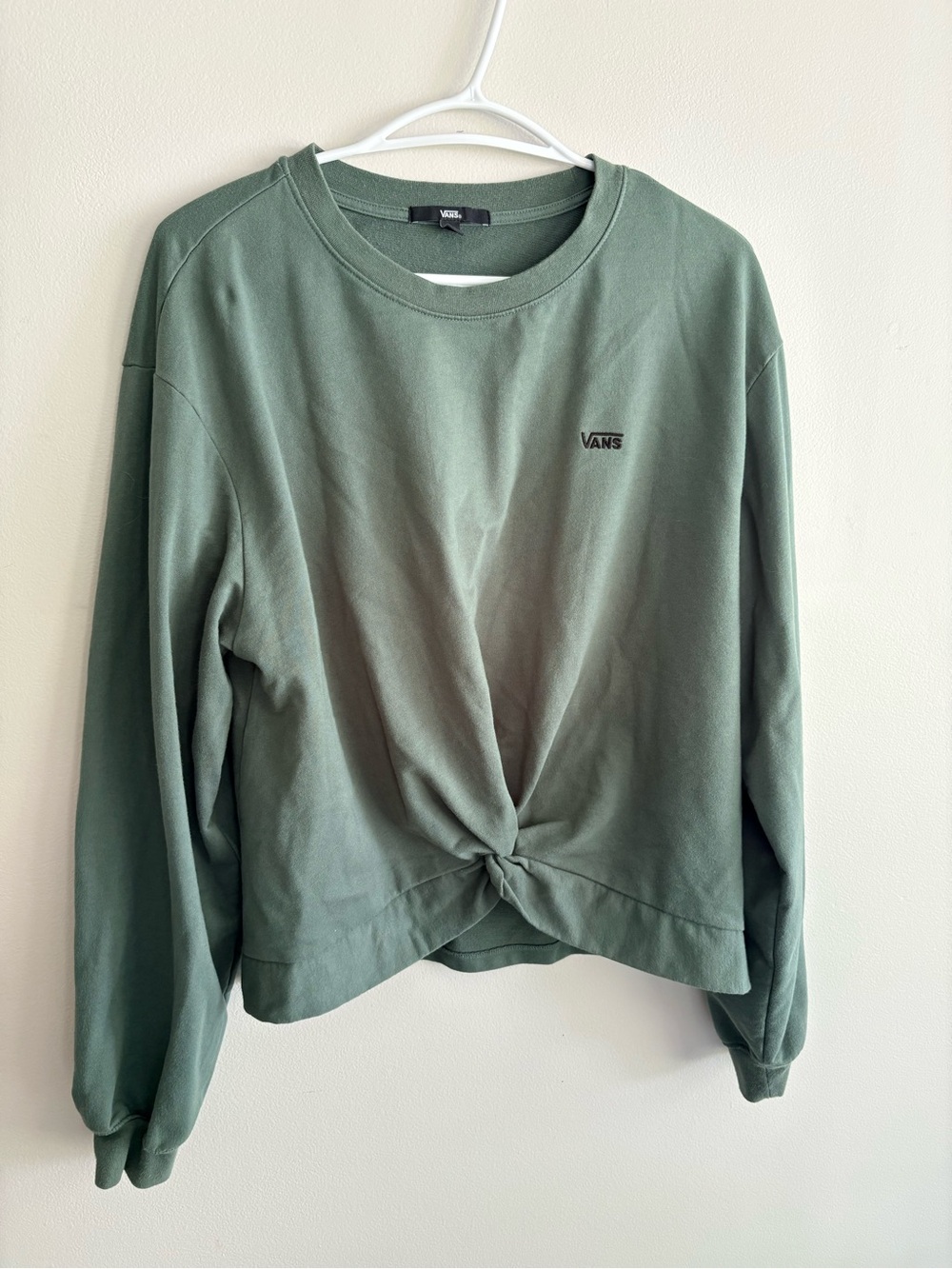 Vans Olive Green Twist-Knot Pullover Sweatshirt